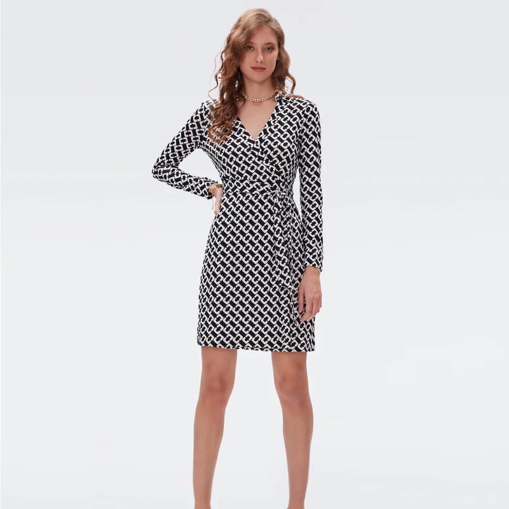 Diane Von Furstenberg Women's Black And White Dress